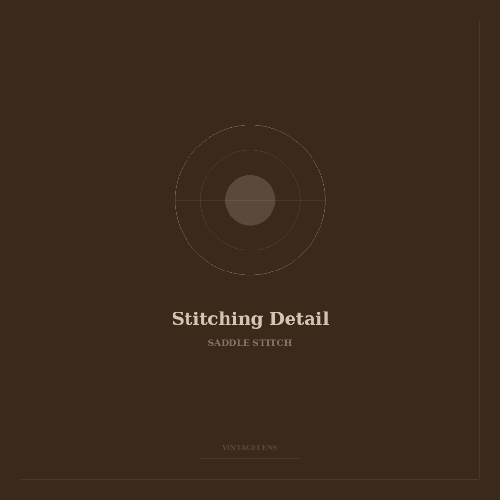 Hand-stitched saddle stitch detail