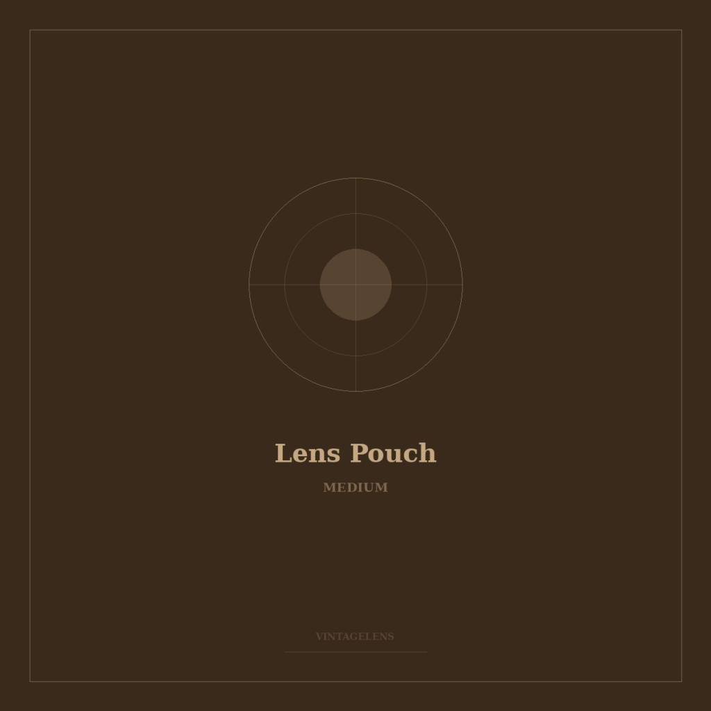 Vintage Leather Lens Pouch Medium - protective lens case