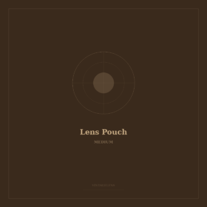 Vintage Leather Lens Pouch Medium - protective lens case