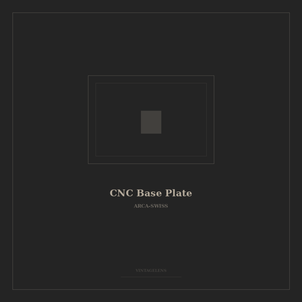 CNC-machined 6061-T6 aluminum base plate with Arca-Swiss dovetail and anti-twist pin