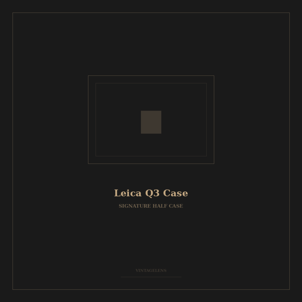 VintageLens Signature Half Case for Leica Q3 - precision-molded Minerva Box leather with CNC Arca-Swiss base plate
