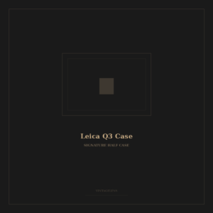 VintageLens Signature Half Case for Leica Q3 - precision-molded Minerva Box leather with CNC Arca-Swiss base plate